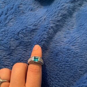 Elegant Silver and Blue Gemstone Ring